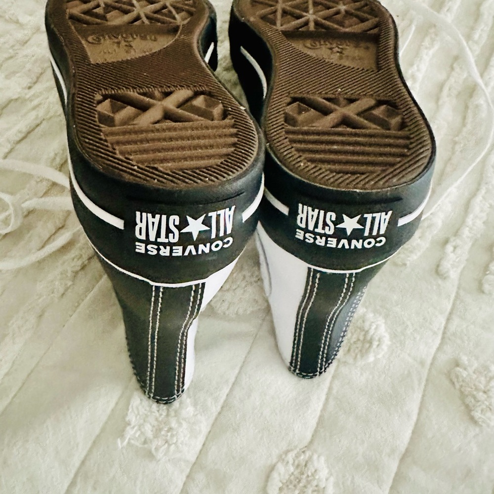 Brand new in box never worn custom black and white leather platform Converse❤️ - Picture 9 of 9